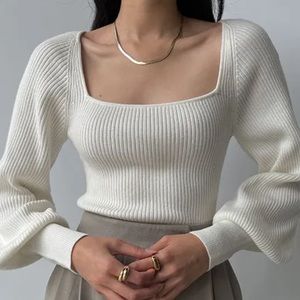 Oak and fort white puffy sleeve sweater
